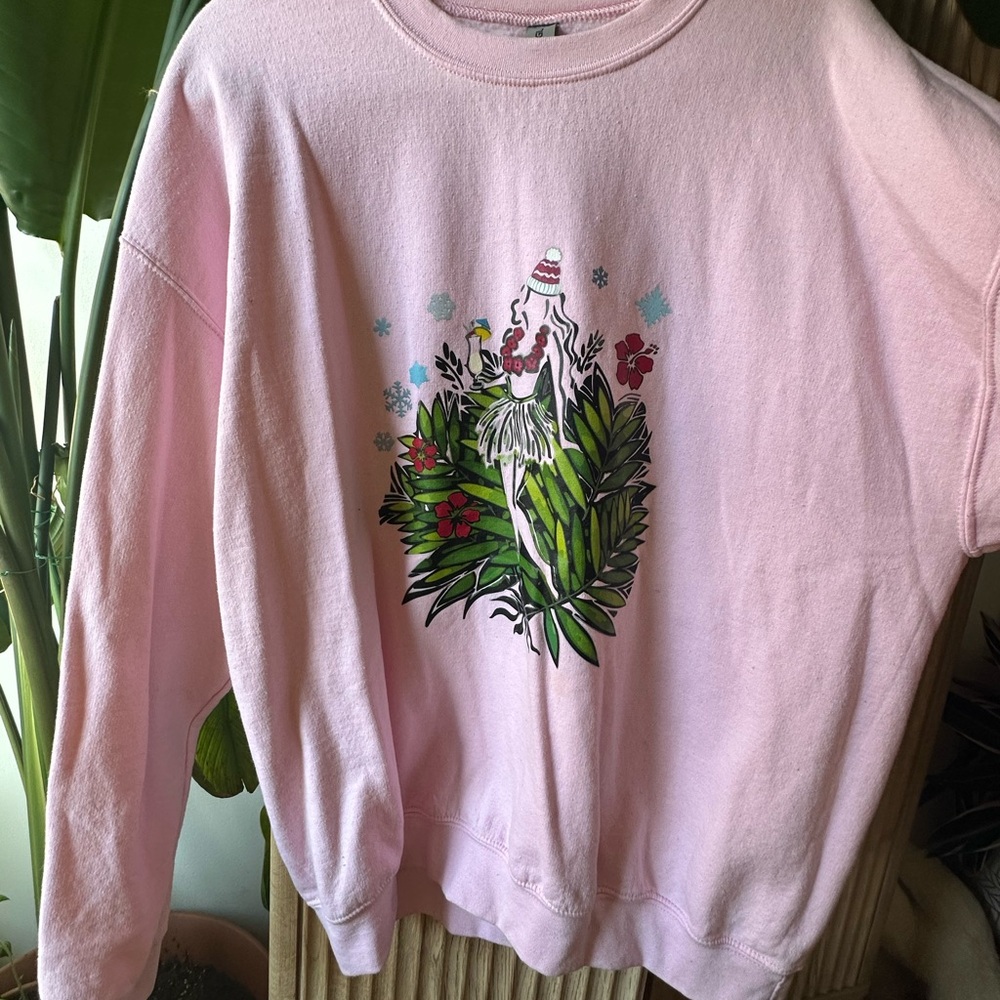 Pink Tiki Chick Christmas Sweater
